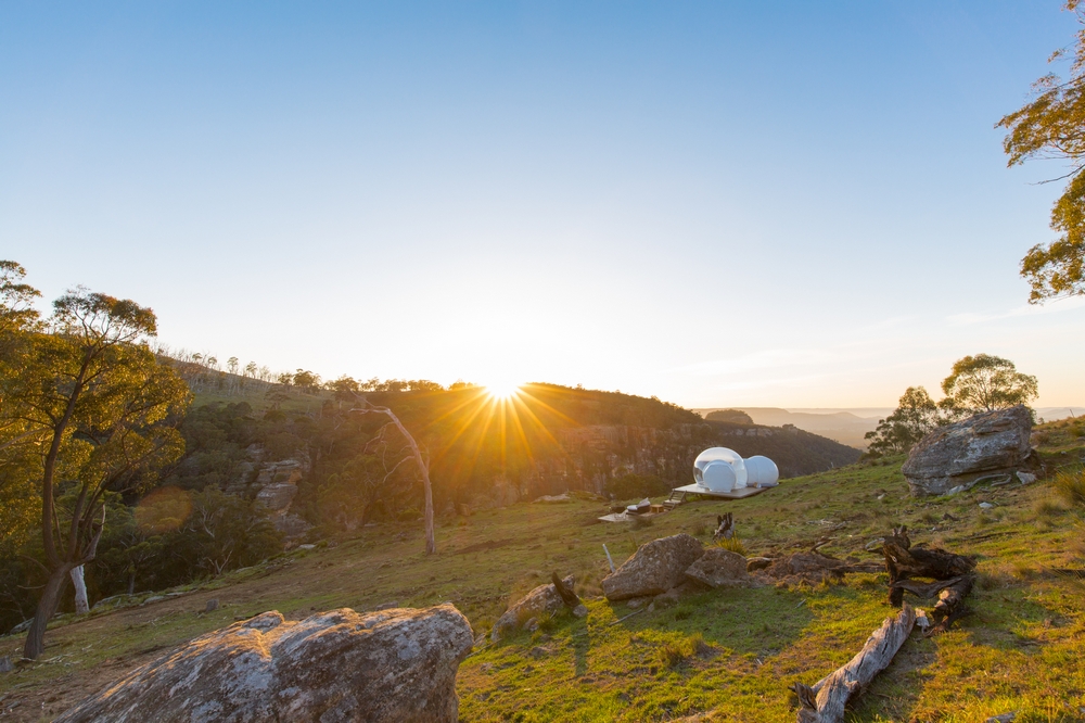 星空帳篷「Bubbletent Australia」的外部環境