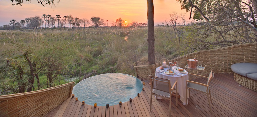 私人按摩浴池／Sandibe Okavango Safari Lodge／Botswana／南非