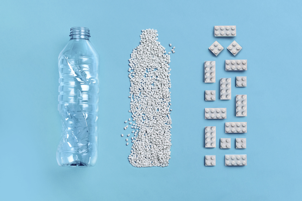 將廢棄塑膠瓶製作成／樂高積木／世界