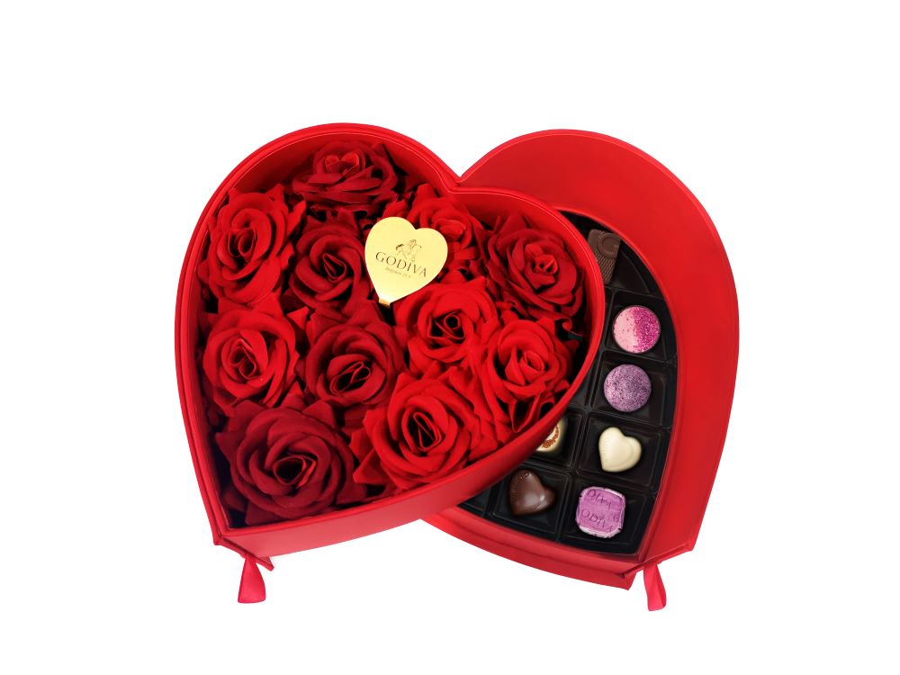 浪漫巧克力心形禮盒15顆裝／限量情人節巧克力與心型禮盒／GODIVA／台灣