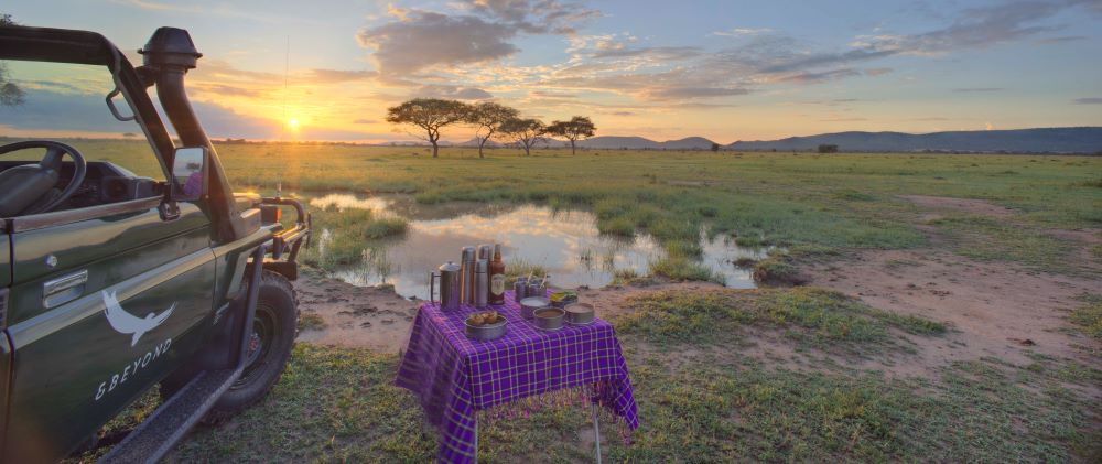 夕陽／Grumeti Serengeti River Lodge／野營／度假村／坦尚尼亞／非洲