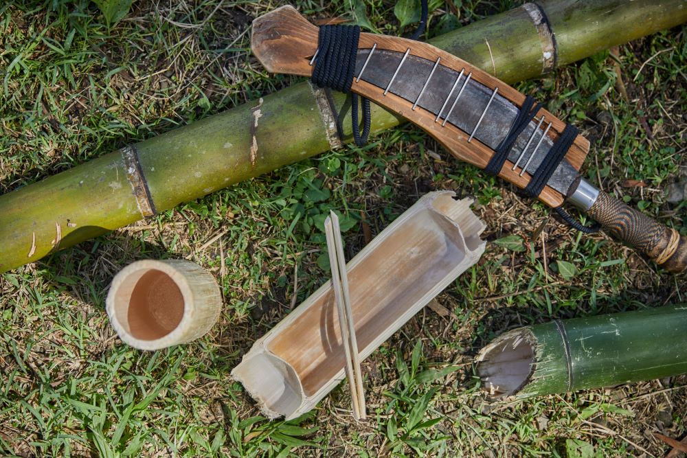 用竹子自製碗筷和水杯／獵刀／好，日常「達邦‧山上製酒 ╳ 漁獵」行程／阿里山／嘉義／台灣