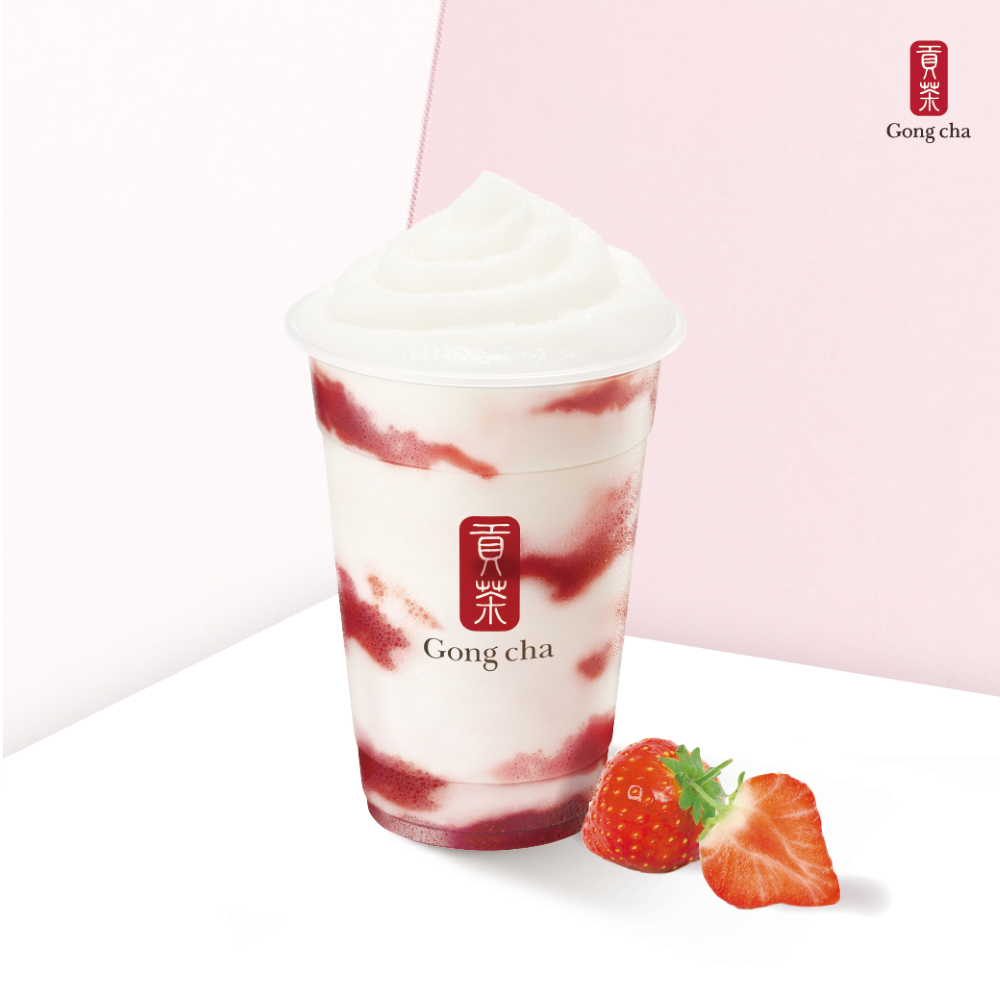 草莓乳酸冰沙／草莓甜心系列飲品／貢茶／台灣