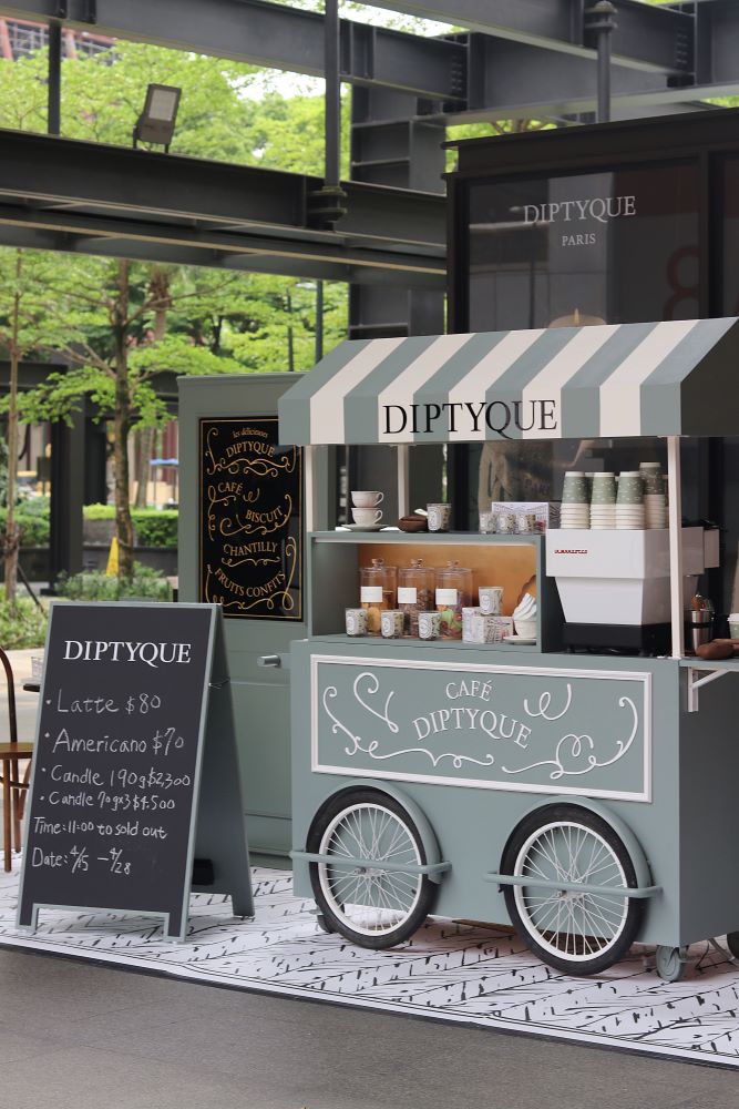 Diptyque 限時咖啡餐車外觀／Diptyque 限量巴黎咖啡館系列／台北／台灣