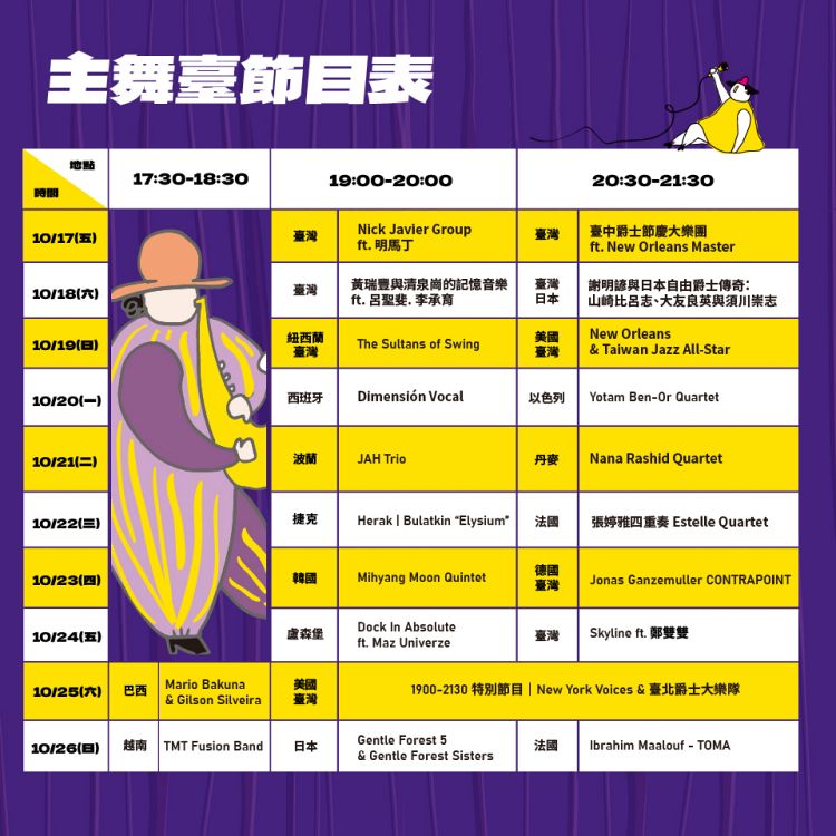 活動節目表/2025台中爵士音樂節/台中
