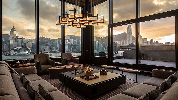 香港麗晶酒店內部空間。