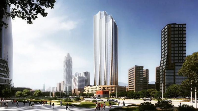 台北中華郵政塔示意圖。