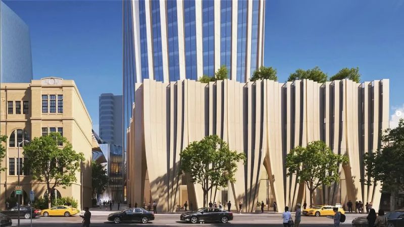 台北中華郵政塔示意圖。