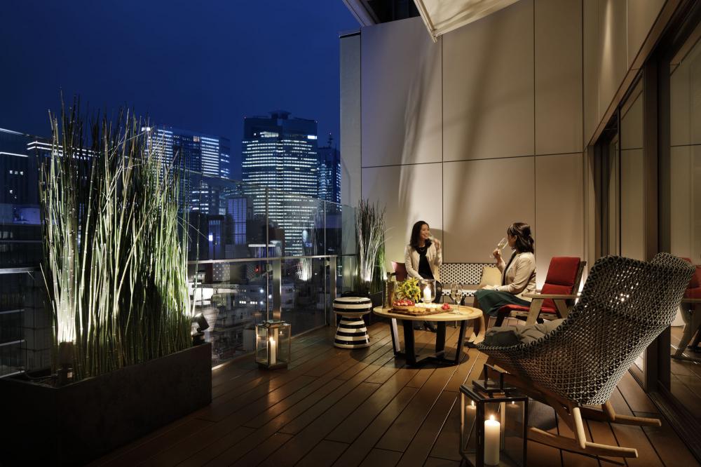 Hyatt Centric Ginza Tokyo 露臺風景。