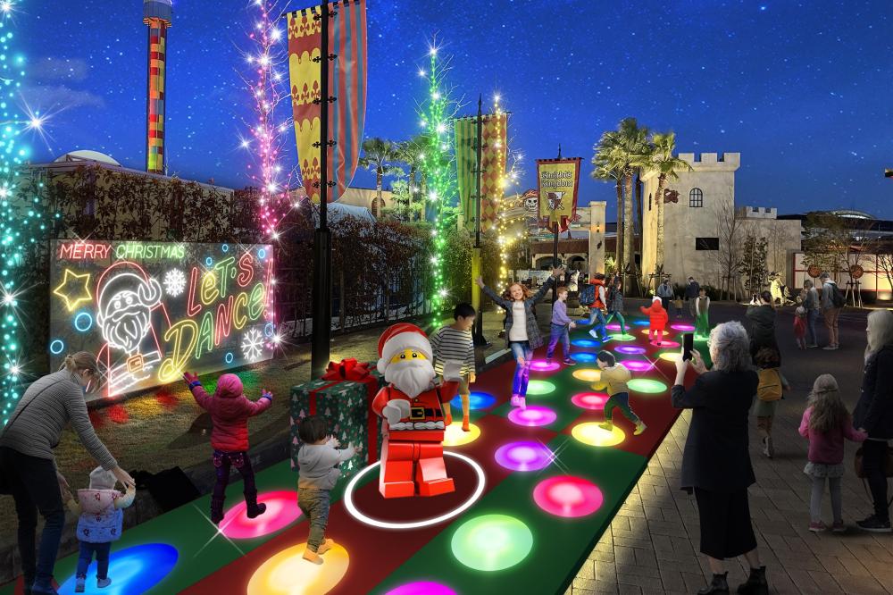2025日本樂高樂園度假村冬季期間限定活動「日本樂高樂園過聖誕」場景。