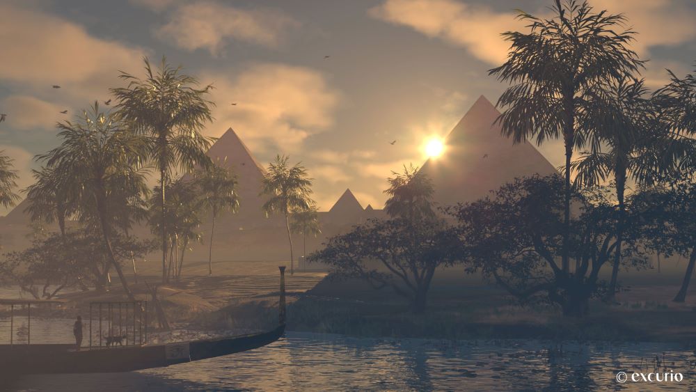 奇美博物館 VR 沉浸式體驗《消失的法老》場景。