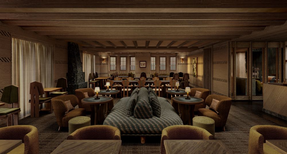 法國高雪維爾飯店 L'Apogée Courchevel 餐飲空間。