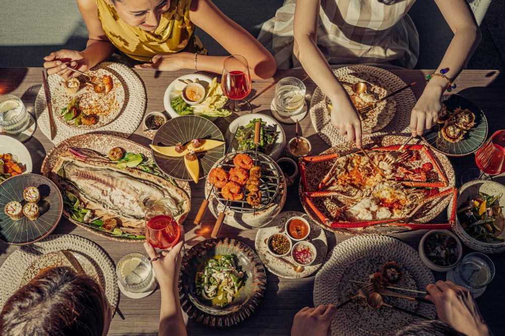 曼谷湄南河四季酒店料理。