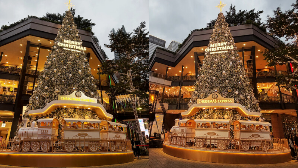 新光三越聖誕樹「傳遞幸福之樹」夢幻點燈。