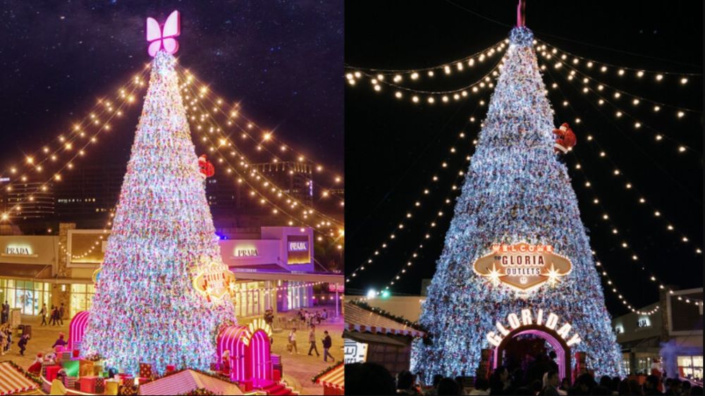 華泰名品城「20米飄雪穿越聖誕樹」。