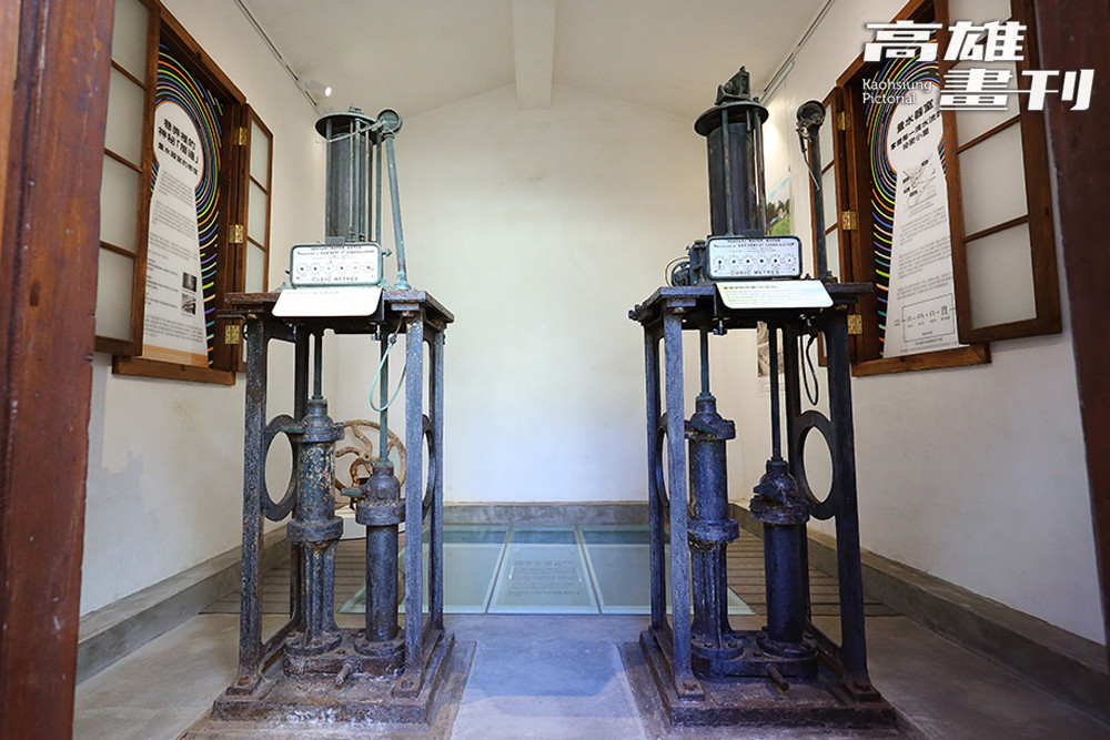 這兩座「文氏量水器」是百年前從英國引進的重要水量計算設備。