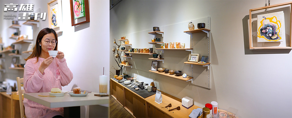 MAY 16 CAFE位於輕軌光榮碼頭站附近，為咖啡與藝術空間的結合。