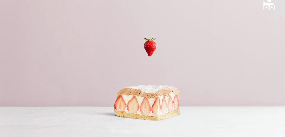 白色乳酪草莓塔佐法國栗子泥