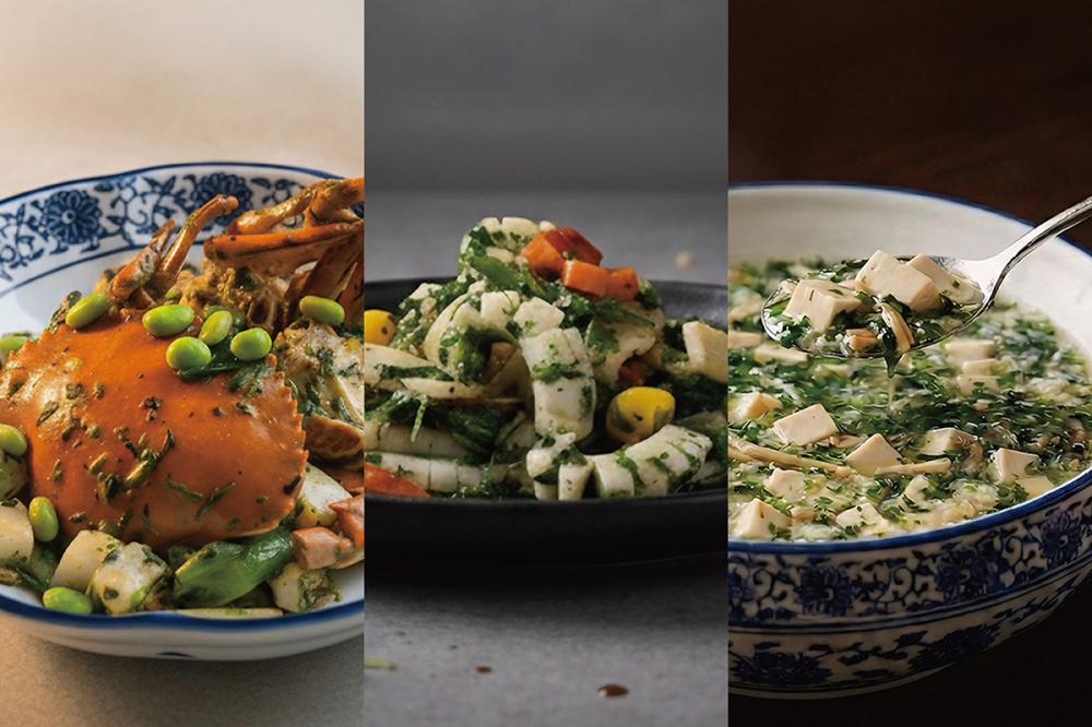 醉月樓春季限定「春薺正當時」，以薺菜貫穿冷盤、主菜與湯品，展現江南料理順時而食的細膩風味。