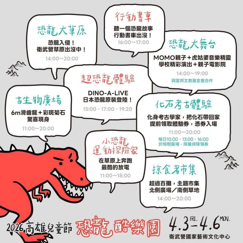 衛武營2026 高雄兒童節：恐龍酷樂園