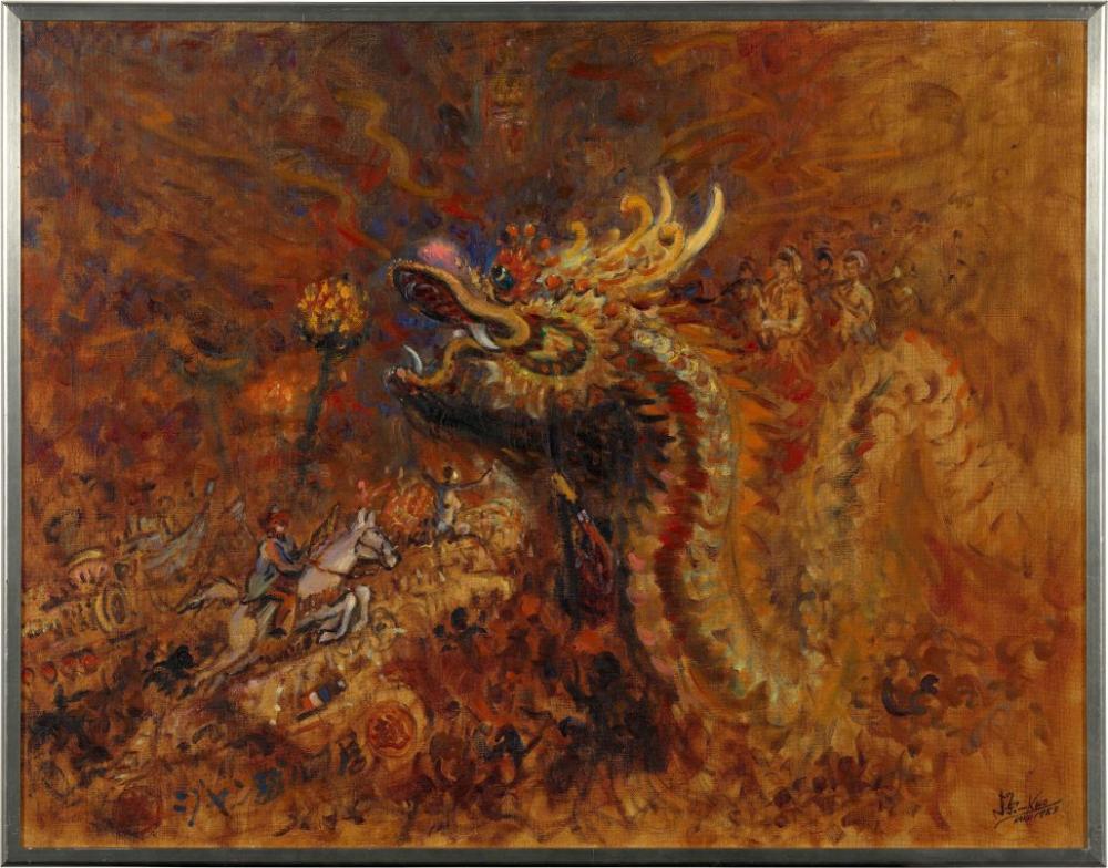 郭東榮，〈銀座祭舞龍〉，1983。（新北市美術館提供）Guo Dung-jung, Dragon D