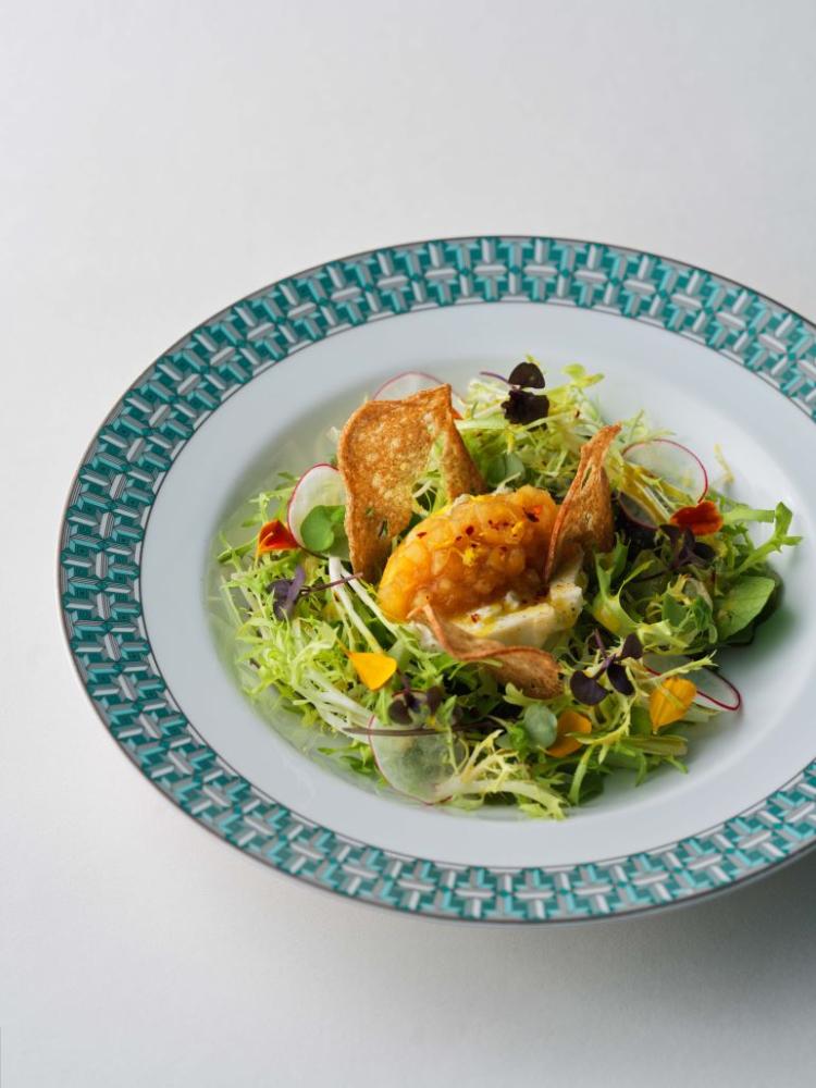 Blue Box Café Taipei _前菜_布拉塔起司、檸檬果醬、菊苣生菜、鯷魚檸檬油醋