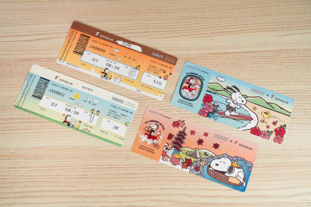 4.包含登機證、行李吊牌、機上迎賓畫面、紙巾、紙杯….等各項備品，通通換上色彩鮮明的視覺