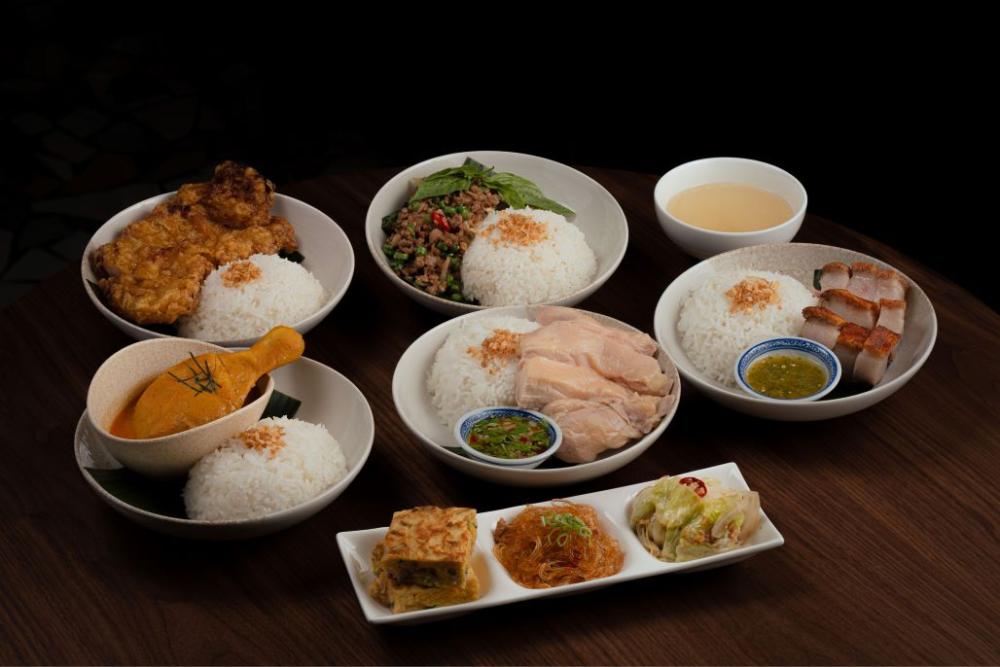 炙香香茅排骨飯_暹香打拋豬肉飯_金黃椰香咖喱雞腿飯_南洋嫩雞海南飯_金脆脆皮燒肉飯