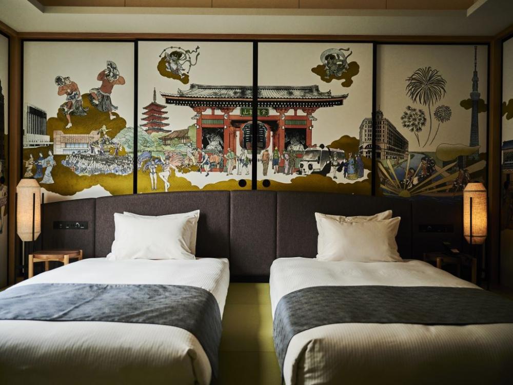 1-2. 「Asakusa View Hotel Annex Rokku」把歌舞伎跟江戶元素搬進房間